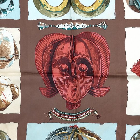 Hermes scarf Carre 90 Browns Silk100% - Picture 8 of 11